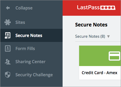 LastPass-Secure Notes