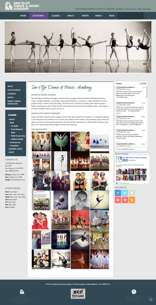 Dance School Website Design