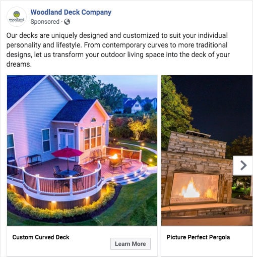 general contractor facebook marketing ad
