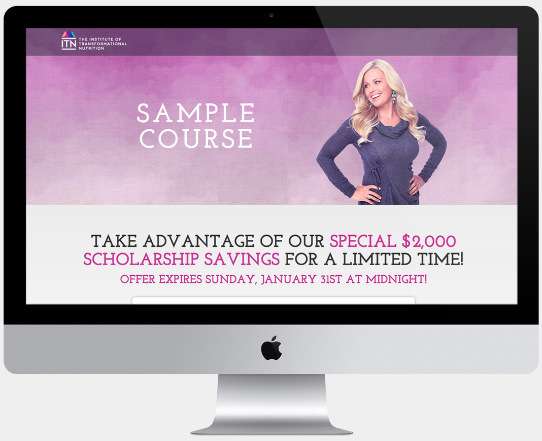 landing-page-design Nutrition eCourse Landing Page Design