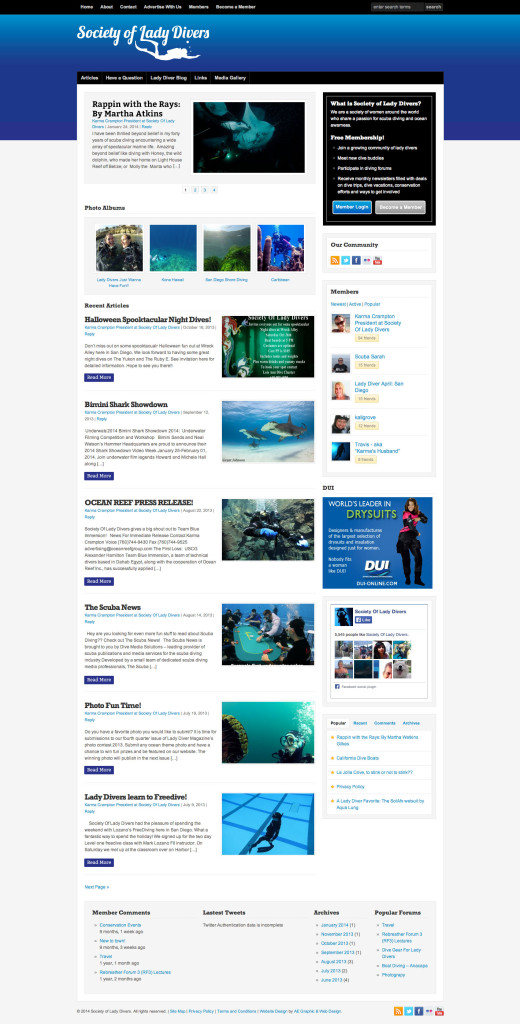 Scuba Diving Web Design