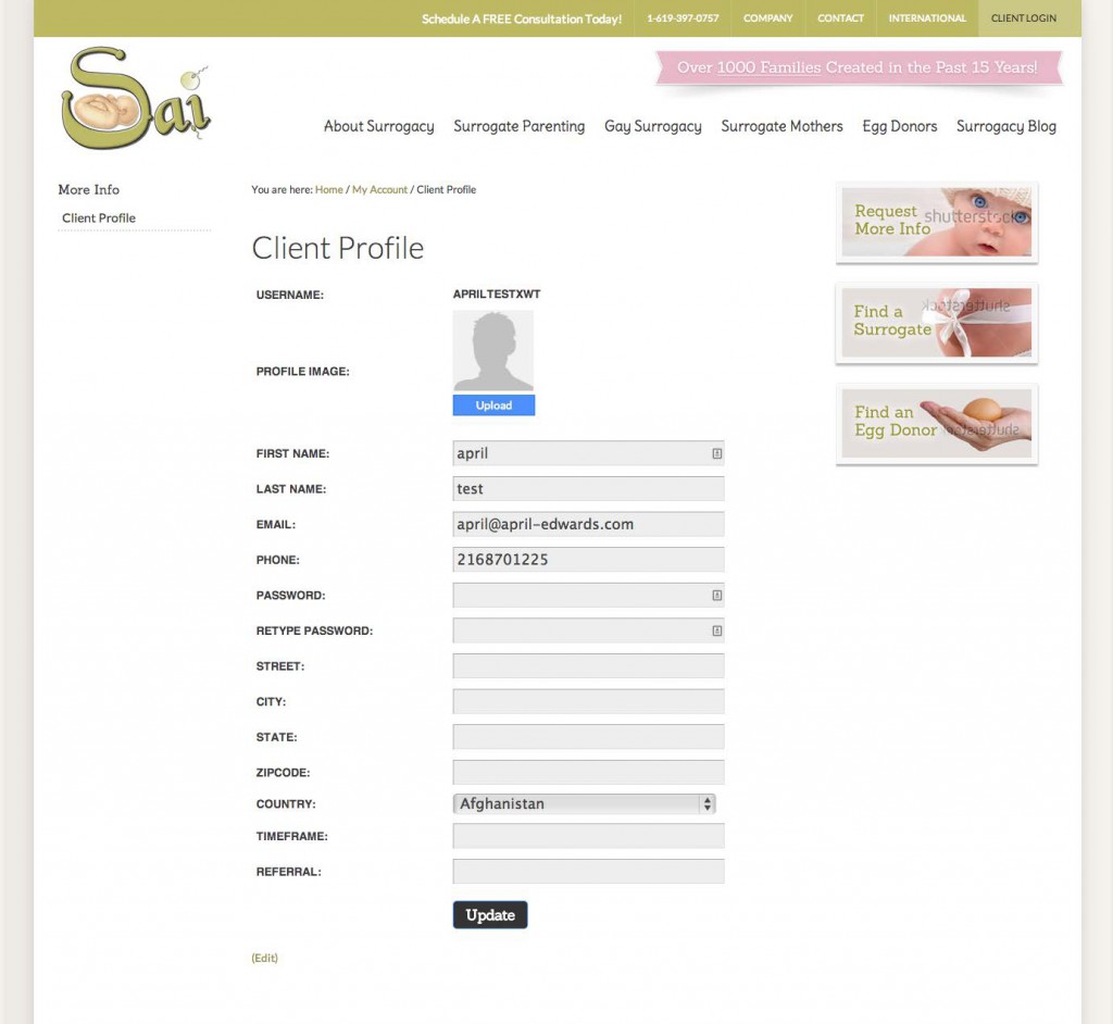 Surrogacy Agency Website  Design