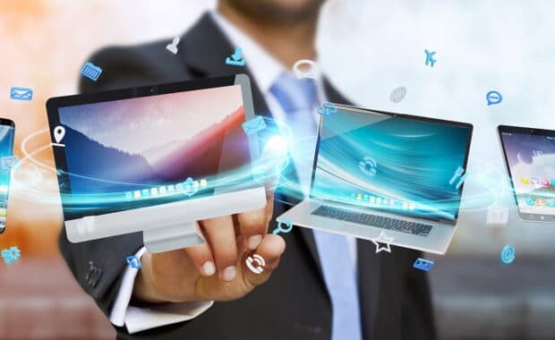 photo illustration of computer devices for story about how to plan a website